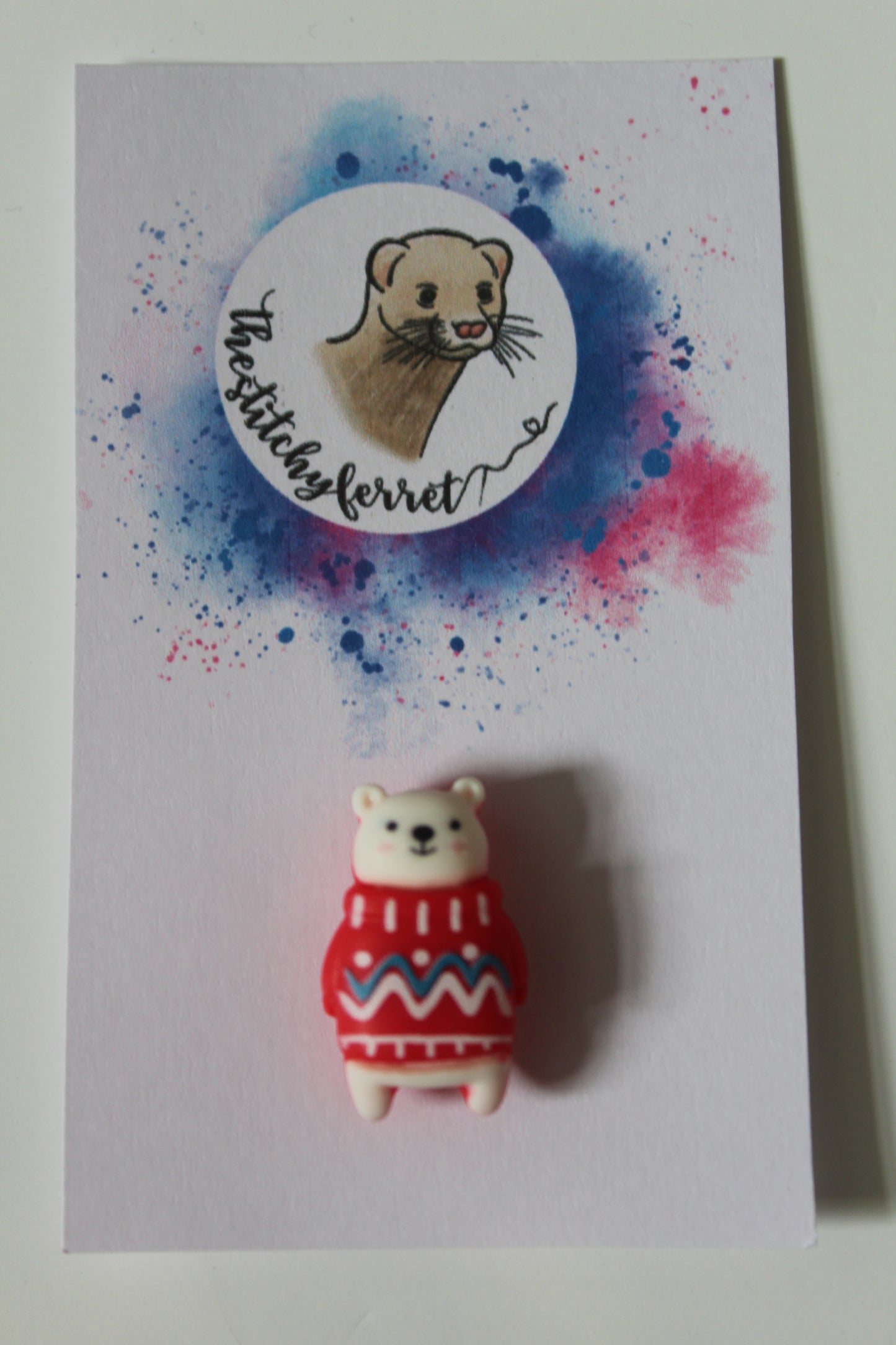 Christmas Jumper Bear Needle Minder