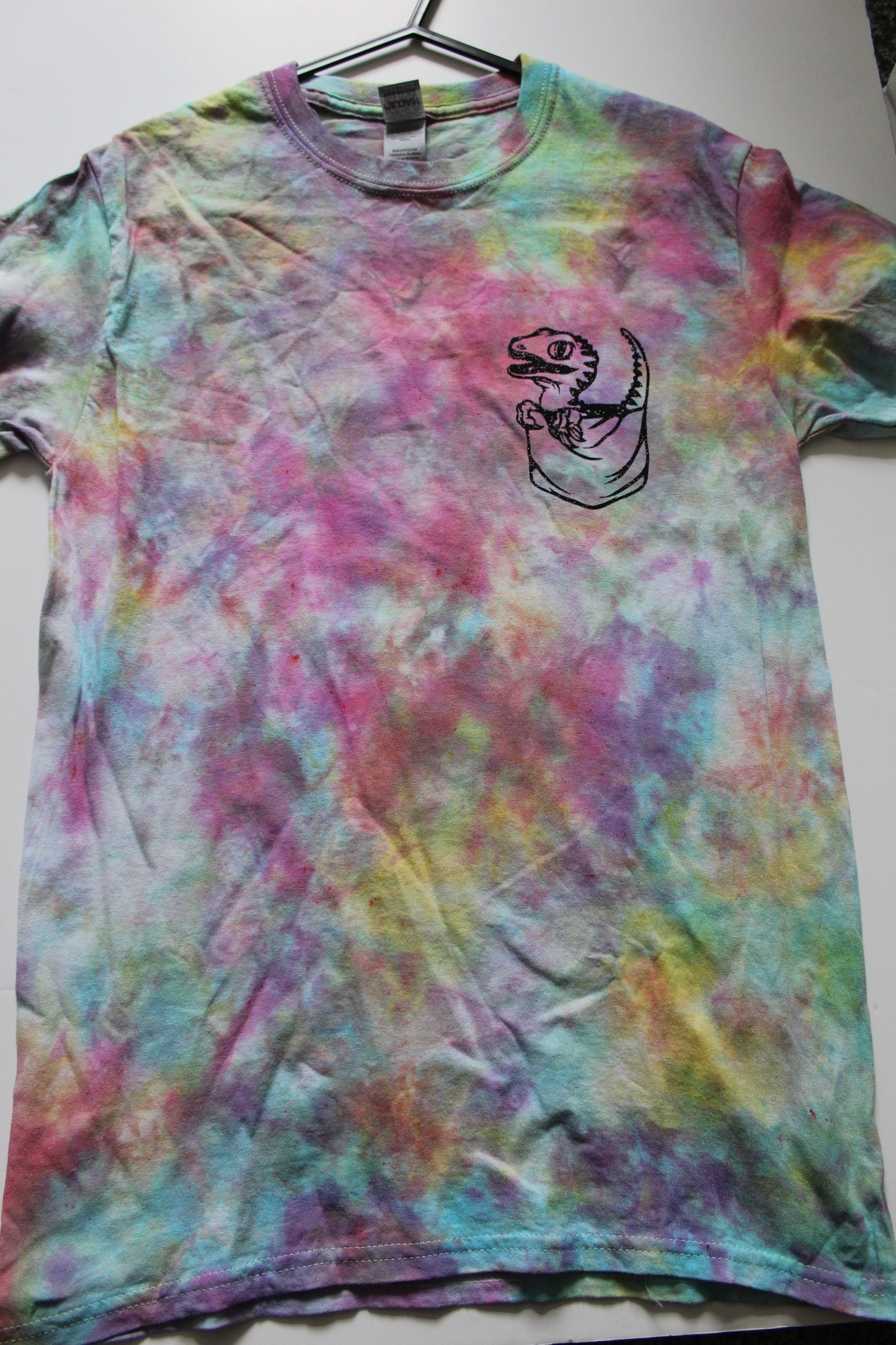 Rainbow dinosaur pocket T-shirt