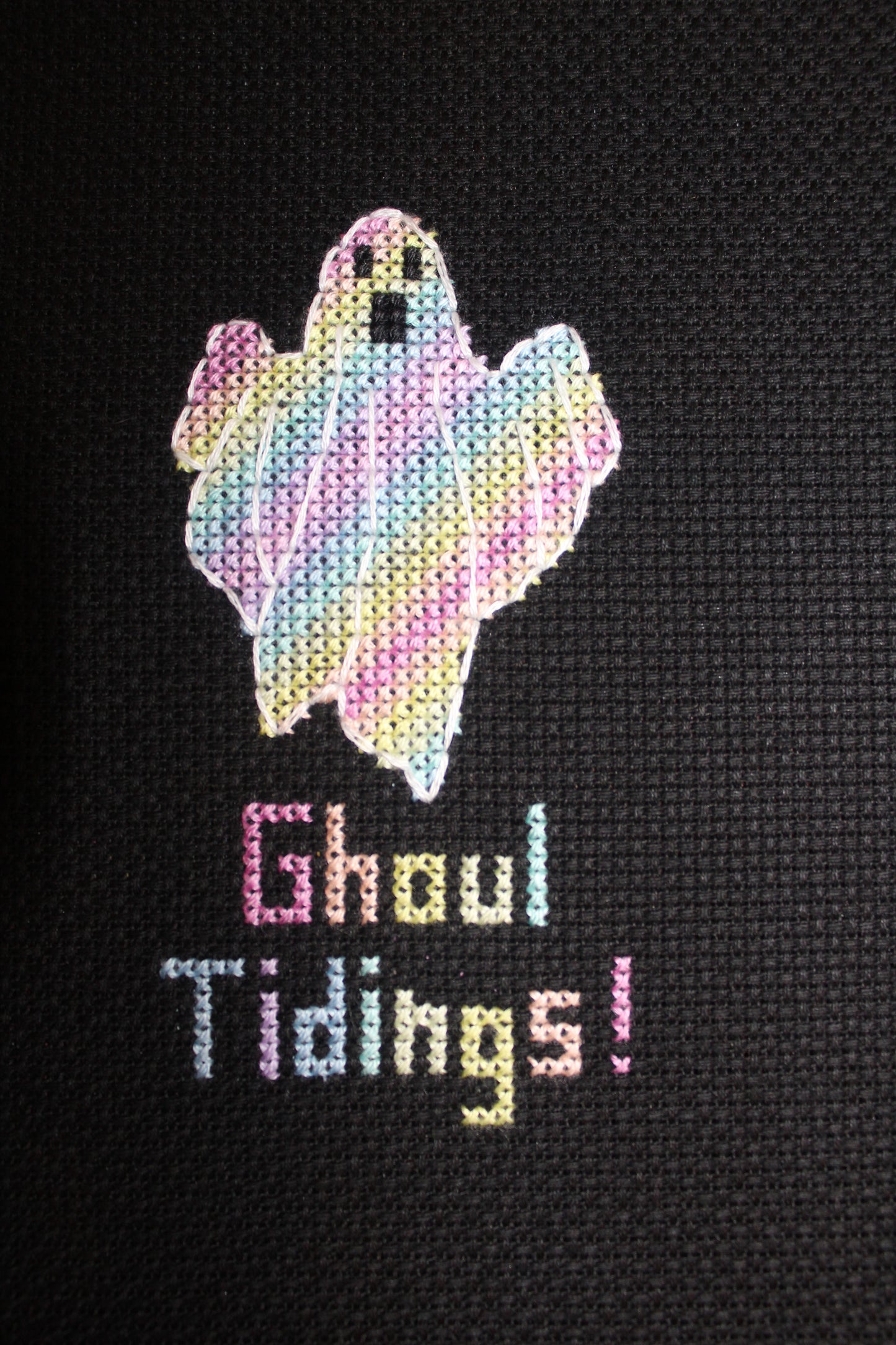 Ghoul Tidings! Pastel goth ghost cross stitch pattern