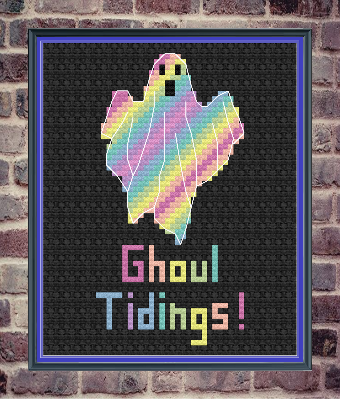 Ghoul Tidings! Pastel goth ghost cross stitch pattern