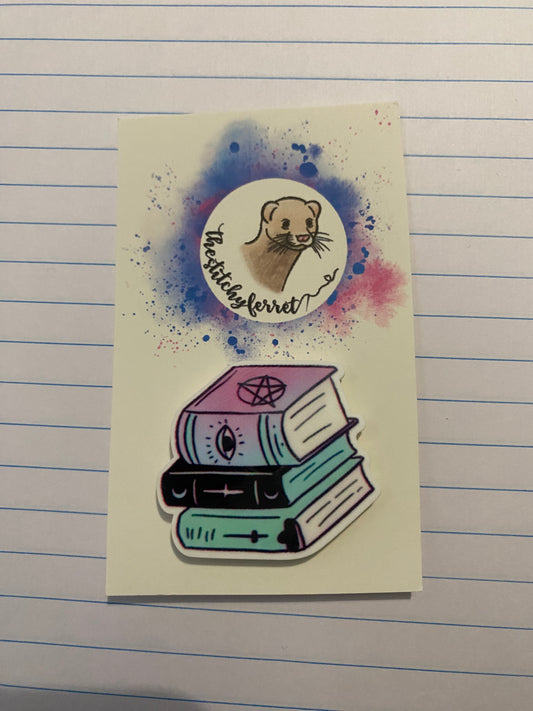 Magick book stack needle minder