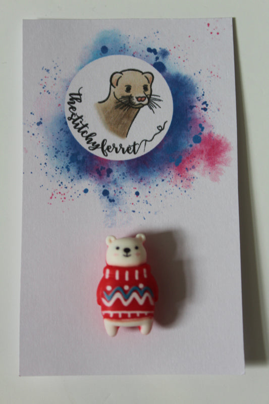 Christmas Jumper Bear Needle Minder