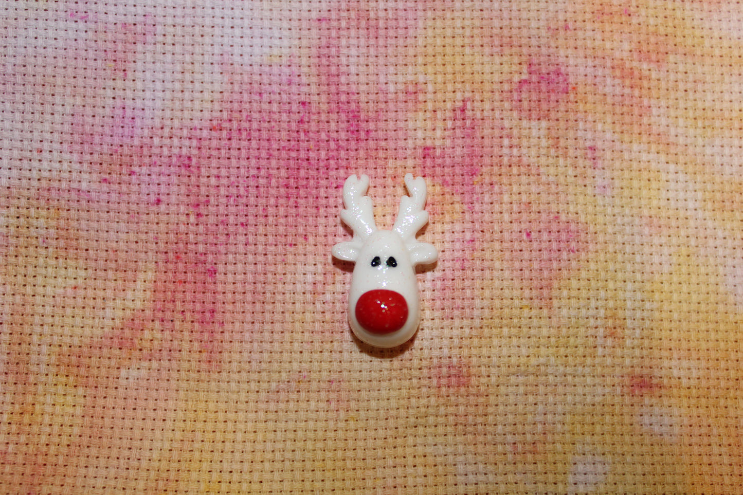 White Glitter Rudolph Reindeer Needle Minder