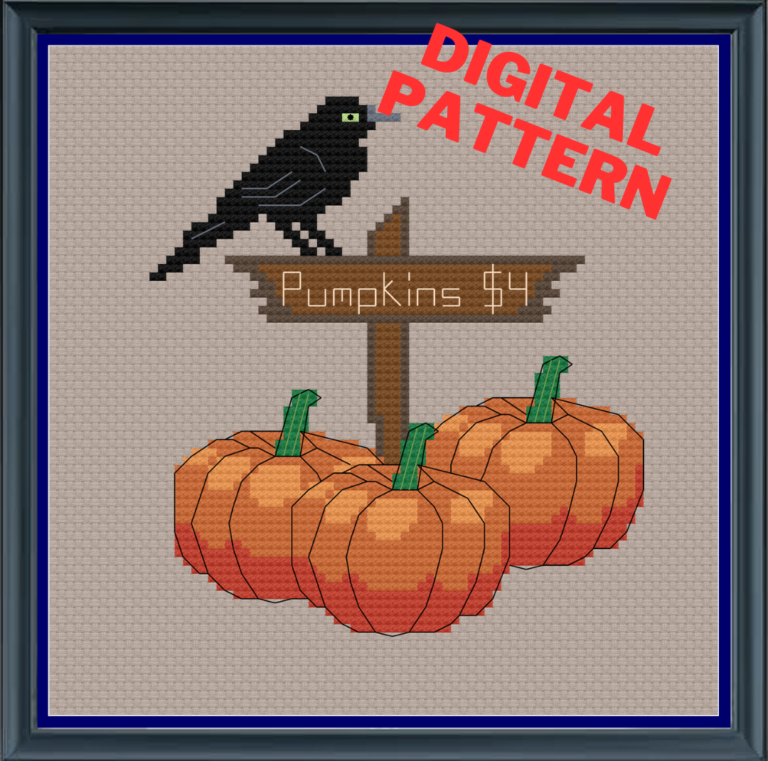 Pumpkin Patch cross stitch pattern PDF