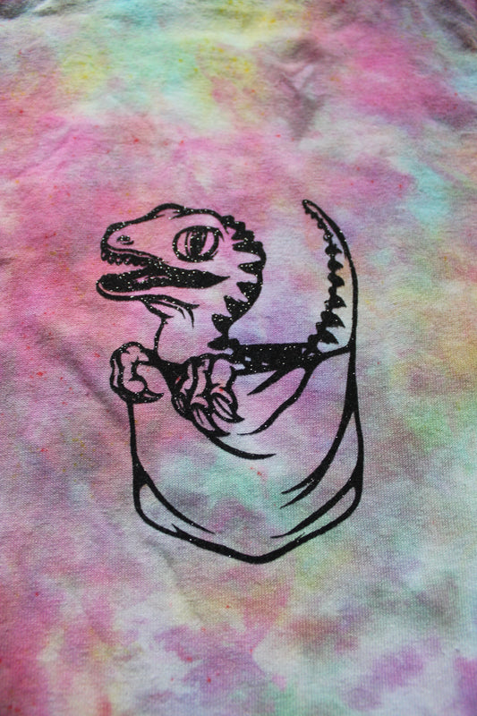 Rainbow dinosaur pocket T-shirt