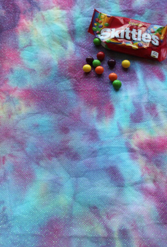 Skittles aida and linen