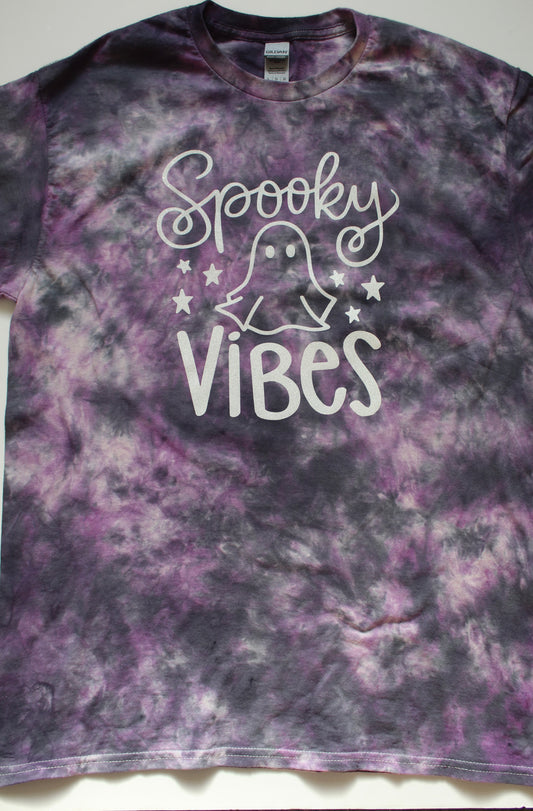 Spooky Vibes Ghost Hand Dyed T-shirt